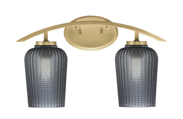 Toltec Lighting - 3722-NAB-4252 - Two Light Bath Bar - Kurve - New Age Brass