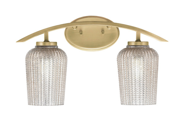Toltec Lighting - 3722-NAB-4253 - Two Light Bath Bar - Kurve - New Age Brass