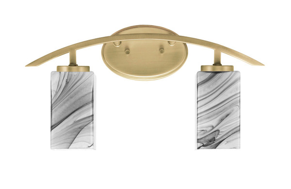 Toltec Lighting - 3722-NAB-549 - Two Light Bath Bar - Kurve - New Age Brass