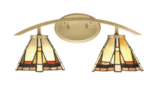 Toltec Lighting - 3722-NAB-9345 - Two Light Bath Bar - Kurve - New Age Brass