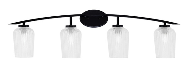 Toltec Lighting - 3724-MB-4250 - Four Light Bath Bar - Kurve - Matte Black