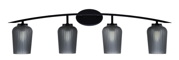 Toltec Lighting - 3724-MB-4252 - Four Light Bath Bar - Kurve - Matte Black