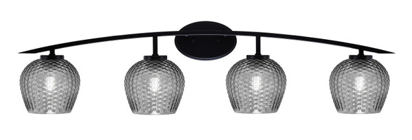 Toltec Lighting - 3724-MB-4602 - Four Light Bath Bar - Kurve - Matte Black