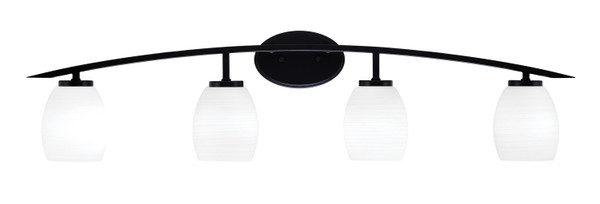Toltec Lighting - 3724-MB-615 - Four Light Bath Bar - Kurve - Matte Black