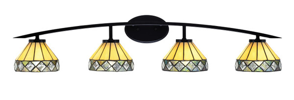 Toltec Lighting - 3724-MB-9405 - Four Light Bath Bar - Kurve - Matte Black