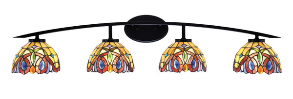 Toltec Lighting - 3724-MB-9445 - Four Light Bath Bar - Kurve - Matte Black