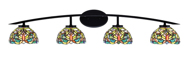 Toltec Lighting - 3724-MB-9905 - Four Light Bath Bar - Kurve - Matte Black