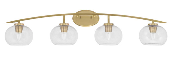 Toltec Lighting - 3724-NAB-202 - Four Light Bath Bar - Kurve - New Age Brass