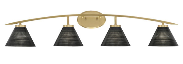 Toltec Lighting - 3724-NAB-4059 - Four Light Bath Bar - Kurve - New Age Brass