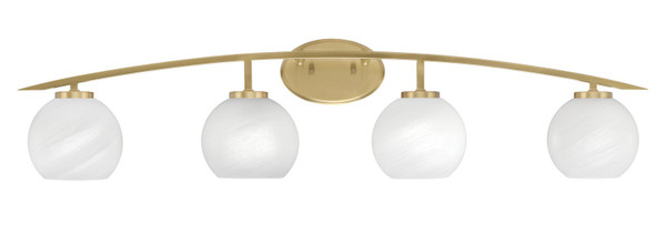 Toltec Lighting - 3724-NAB-4101 - Four Light Bath Bar - Kurve - New Age Brass