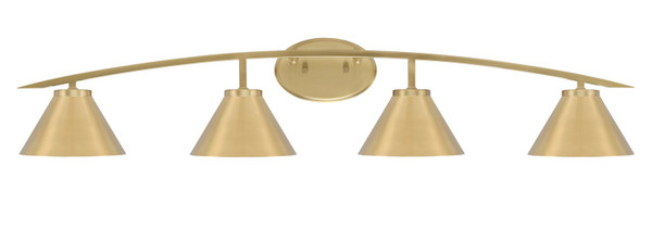 Toltec Lighting - 3724-NAB-421-NAB - Four Light Bath Bar - Kurve - New Age Brass