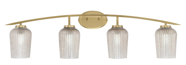 Toltec Lighting - 3724-NAB-4253 - Four Light Bath Bar - Kurve - New Age Brass