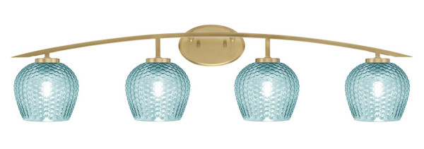 Toltec Lighting - 3724-NAB-4605 - Four Light Bath Bar - Kurve - New Age Brass