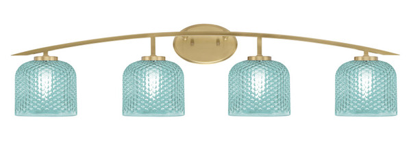 Toltec Lighting - 3724-NAB-4615 - Four Light Bath Bar - Kurve - New Age Brass