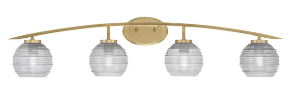 Toltec Lighting - 3724-NAB-5110 - Four Light Bath Bar - Kurve - New Age Brass