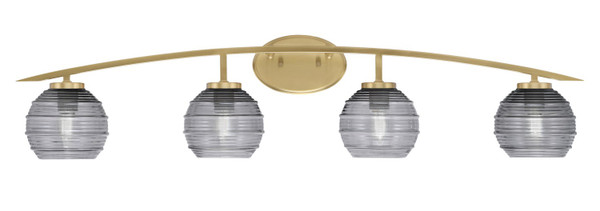 Toltec Lighting - 3724-NAB-5112 - Four Light Bath Bar - Kurve - New Age Brass