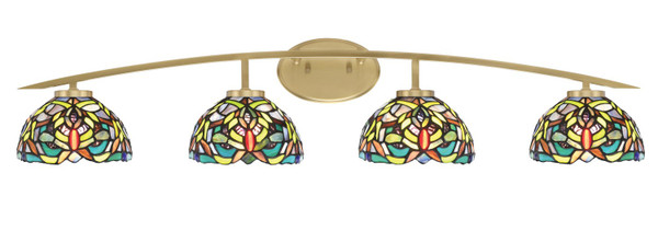 Toltec Lighting - 3724-NAB-9905 - Four Light Bath Bar - Kurve - New Age Brass