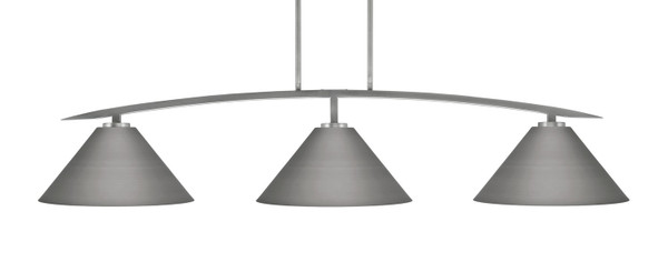 Toltec Lighting - 3733-GP-420-GP - Three Light Bar - Kurve - Graphite