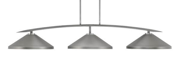 Toltec Lighting - 3733-GP-424-GP - Three Light Bar - Kurve - Graphite