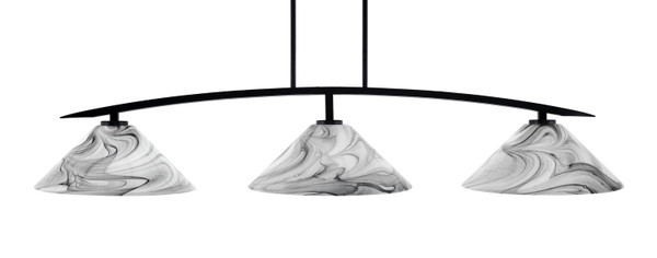 Toltec Lighting - 3733-MB-2169 - Three Light Bar - Kurve - Matte Black