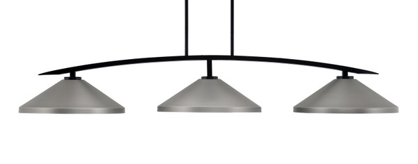 Toltec Lighting - 3733-MB-424-GP - Three Light Bar - Kurve - Matte Black