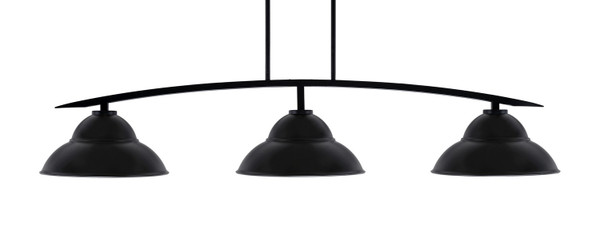 Toltec Lighting - 3733-MB-428-MB - Three Light Bar - Kurve - Matte Black