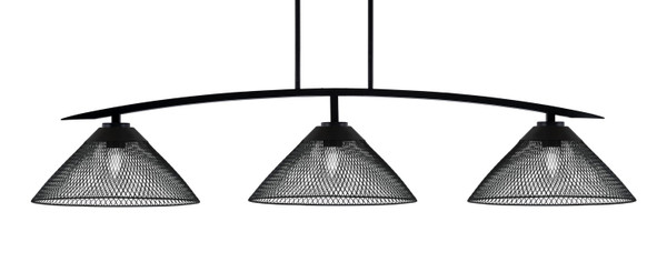 Toltec Lighting - 3733-MB-808-MB - Three Light Bar - Kurve - Matte Black