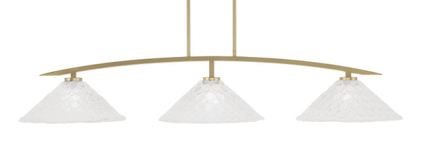 Toltec Lighting - 3733-NAB-411 - Three Light Bar - Kurve - New Age Brass