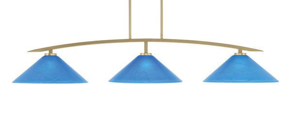 Toltec Lighting - 3733-NAB-415 - Three Light Bar - Kurve - New Age Brass