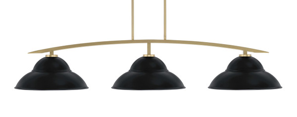Toltec Lighting - 3733-NAB-429-MB - Three Light Bar - Kurve - New Age Brass