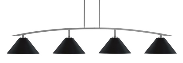 Toltec Lighting - 3734-GP-420-MB - Four Light Bar - Kurve - Graphite