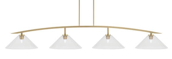 Toltec Lighting - 3734-NAB-308 - Four Light Bar - Kurve - New Age Brass