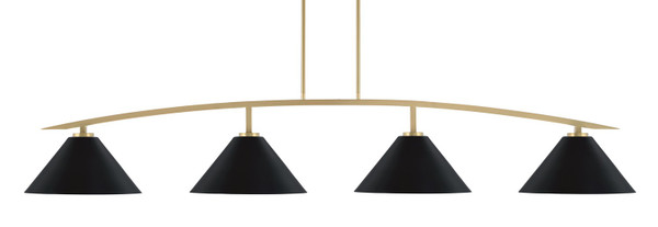 Toltec Lighting - 3734-NAB-420-MB - Four Light Bar - Kurve - New Age Brass