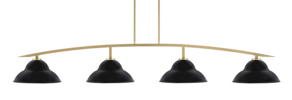 Toltec Lighting - 3734-NAB-428-MB - Four Light Bar - Kurve - New Age Brass