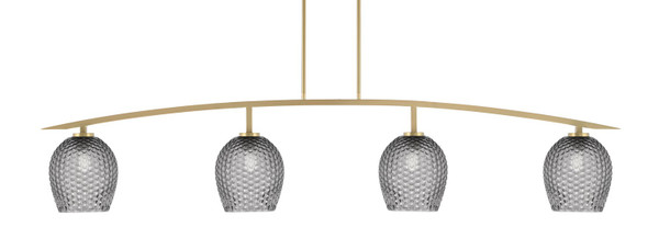 Toltec Lighting - 3734-NAB-4902 - Four Light Bar - Kurve - New Age Brass