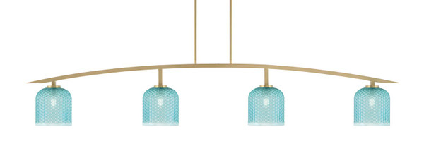 Toltec Lighting - 3734-NAB-4915 - Four Light Bar - Kurve - New Age Brass