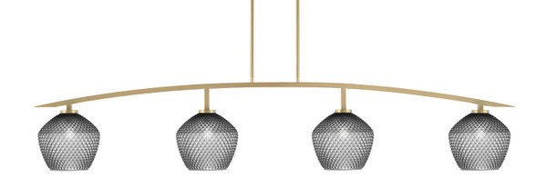 Toltec Lighting - 3734-NAB-4922 - Four Light Bar - Kurve - New Age Brass