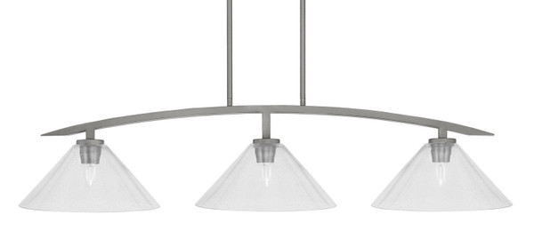 Toltec Lighting - 3736-GP-306 - Three Light Island Pendant - Kurve - Graphite