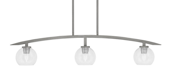 Toltec Lighting - 3736-GP-4100 - Three Light Island Pendant - Kurve - Graphite