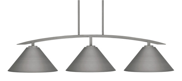 Toltec Lighting - 3736-GP-420-GP - Three Light Island Pendant - Kurve - Graphite