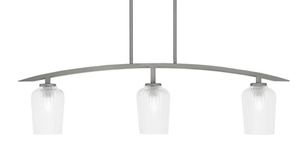 Toltec Lighting - 3736-GP-4250 - Three Light Island Pendant - Kurve - Graphite