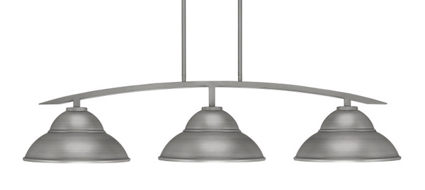 Toltec Lighting - 3736-GP-428-GP - Three Light Island Pendant - Kurve - Graphite