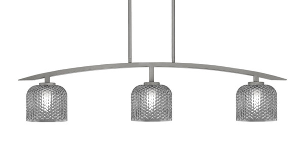 Toltec Lighting - 3736-GP-4612 - Three Light Island Pendant - Kurve - Graphite