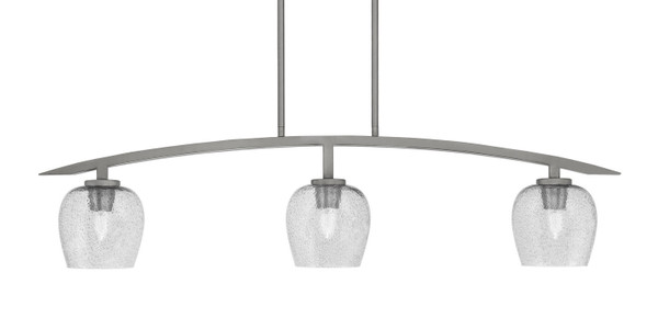 Toltec Lighting - 3736-GP-4812 - Three Light Island Pendant - Kurve - Graphite