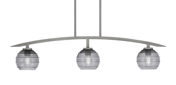 Toltec Lighting - 3736-GP-5112 - Three Light Island Pendant - Kurve - Graphite