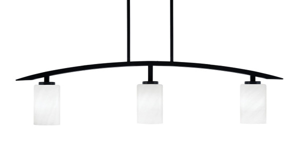 Toltec Lighting - 3736-MB-3001 - Three Light Island Pendant - Kurve - Matte Black