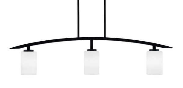Toltec Lighting - 3736-MB-310 - Three Light Island Pendant - Kurve - Matte Black