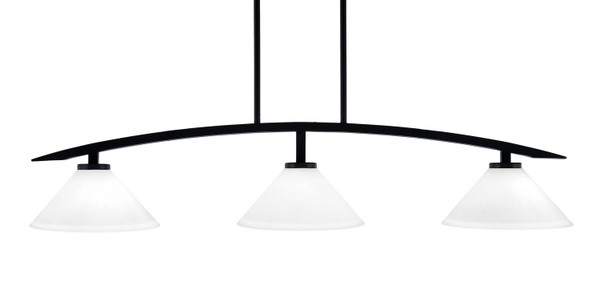 Toltec Lighting - 3736-MB-314 - Three Light Island Pendant - Kurve - Matte Black