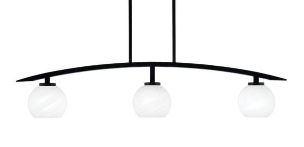 Toltec Lighting - 3736-MB-4101 - Three Light Island Pendant - Kurve - Matte Black