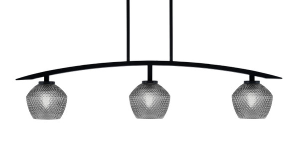 Toltec Lighting - 3736-MB-4622 - Three Light Island Pendant - Kurve - Matte Black